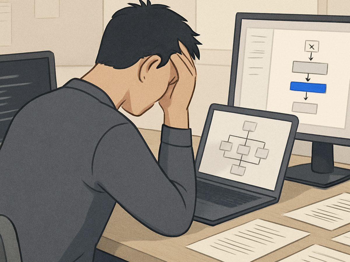 노트북 화면의 도구 비교 결과 옆에 손으로 적은 검토 메모가 놓인 책상